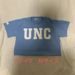 ノースカロライナ大学 ショート丈半袖Tシャツ リメイク