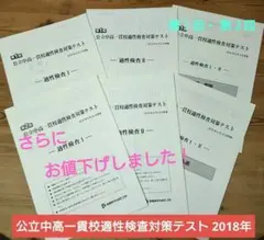 第1回 u0026 第2回 公立中高一貫校適性検査対策テスト原本 2018年