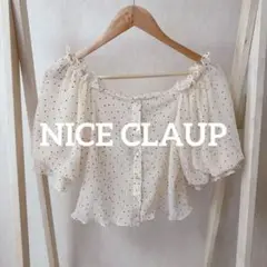 【 NICE CLAUP 】 2way ドットシアーブラウス