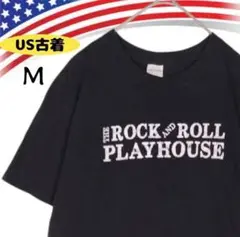47076【アメリカ古着】ギルダン 半袖 Tシャツ 黒 M ロックンロール