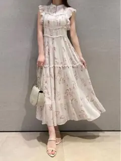 snidel プリントプリーツワンピース