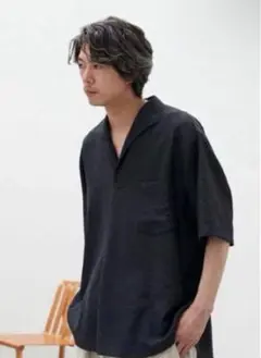 【LIDNM】 RAYON WASHER SKIPPER SHIRT