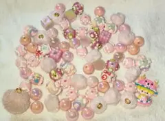 ピンクアクリルビーズ 約50個