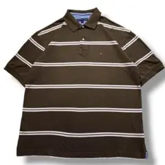 F311【即購入OK】TOMMY HILFIGER半袖ポロシャツ　XL　ブラウン