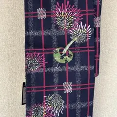 浴衣 花火に風鈴図柄 未使用品