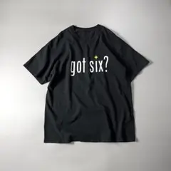 古着 got six? 両面プリントTシャツ 黒 ブラック 半袖