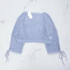 archives アルシーヴ スパンコールＭＩＸヤーンメッシュニット ブルー