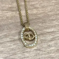 美品 Christian Dior ネックレス ラインストーン ロゴ ブランド