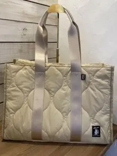 美品 COB MASTERキルティングトートバッグ ベージュ大容量 手触り◎