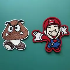 【20P中2枚1セット】アップリケマリオブラザーズ 刺繍 アイロン キャラクター