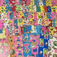 【1点のみ】昭和レトロ✨カラープリント千代紙女の子柄73枚　折り紙ちよがみ当時物