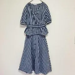 a.v.v standard セットアップ ネイビー ギンガムチェック S