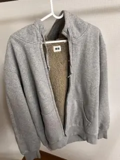 グレー ボア内張りパーカー