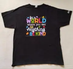 ☆美品■GILDAN■WORLD BE KIND■Tシャツ■半袖■L☆