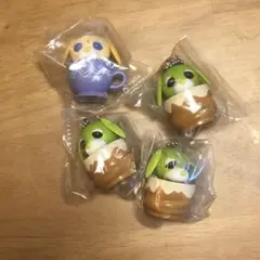 お茶犬　カップinフィギュアマスコット 4個セット