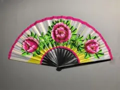扇子 せんす 40cm 韓国扇子 大 白 牡丹 舞扇子 舞踊 芝居