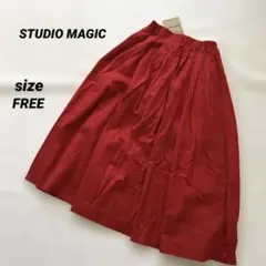新品未使用✨ STUDIO MAGIC フレアスカート 膝丈　赤　レディース