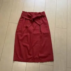 earthmusic&ecology スリット入りタイトスカート S レッド 春