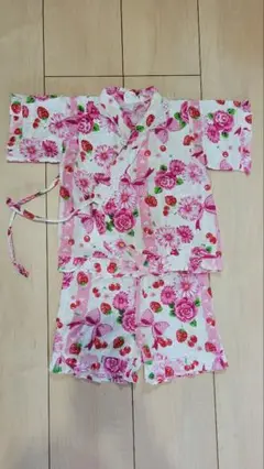 花柄いちごプリント甚平 95cm未満