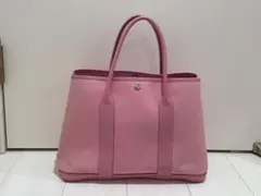 HERMES ガーデンパーティPM キャンバス地 希少なピンク