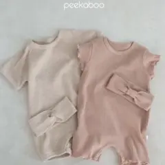 peekaboo ワッフルロンパース　半袖　70 6〜12m