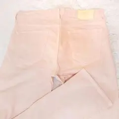 【Lサイズ 近年】ポールスミス ストレッチ デニムパンツ ピンク レザーパッチ