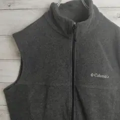 ベスト フリースベスト 刺繍ロゴ Columbia グレー