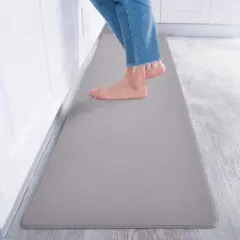 キッチンマット 拭ける 44×180cm 厚手 PVC グレー 撥水