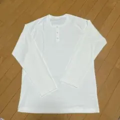 ◆メンズ 長袖 トップス スナップボタン ホワイト XL ポリエステル