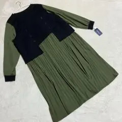 Lotus　ロータス　＊　新品✨　ワンピース　重ね着風　プリーツ　(F)