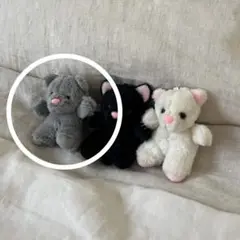 アリソンブラウン 猫 バッグチャーム ブラック グレー 紗栄子