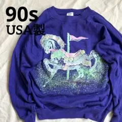 90s USA製 Pannill ペガサス アニマル ラグランスウェット