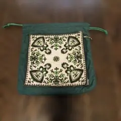 クゲミチコ　プチポアン　チロリアン刺繍　巾着ポーチ