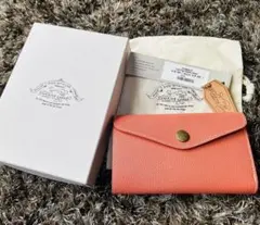 【美品】 tsl 倉敷 財布 2つ折り財布 革財布 革 サーモンピンク 折り財布
