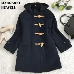 美品✨マーガレットハウエル ダッフルコート カシミヤ混 フード トグル 紺 S