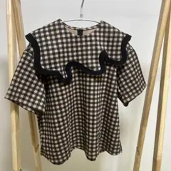 LINKABLE リンカブル　ギンガムピエロトップス