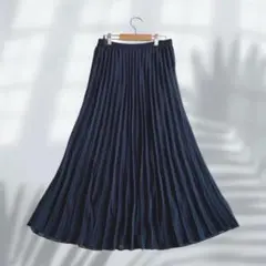 ユニクロ UNIQLO ロングプリーツスカート ウエストゴム シンプル 5313