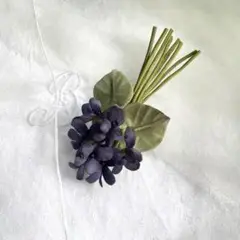 14129 布花 すみれ コサージュ ハンドメイド