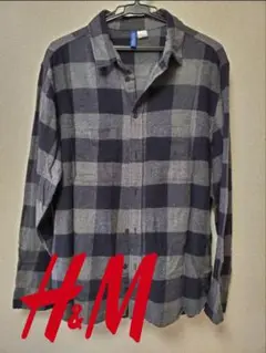 【値下げ】H＆M チェック柄 長袖ネルシャツ EUR M