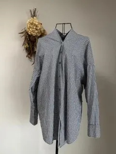 【美品】mizuiroind /ギンガムチェック長袖シャツ/サイズFree