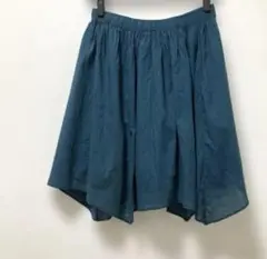 イレギュラーヘムミニスカート　ブルーグリーン　4L