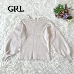 a1148【GRL】Vネックボリュームスリーブニットトップス[k8396v]