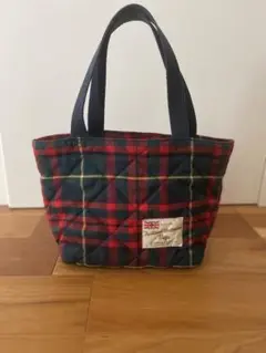 トラディショナルウェザー ウェア チェック柄キルティングトートバッグ