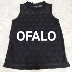 ✨良品✨ OFALO 黒レース カットソーブラウス ノースリーブ トップス M
