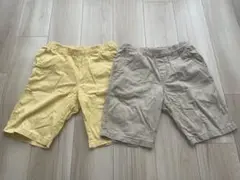 UNIQLOイエロー・ベージュ ハーフパンツ 2色セット