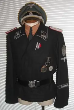 ナチ独国 武装SS戦車服 黑 ブラック ピンク Mサイズ