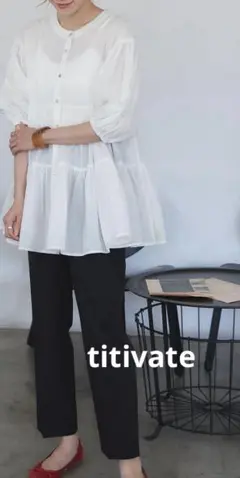 titivate 前後2wayティアードチュニックブラウス　ホワイトSP
