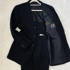 極美品✨ヴァンヂャケット　セットアップスーツLL ストライプ柄3Bブラック