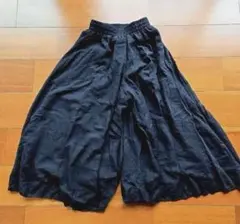 FREESIZE Liuliushi リネンパンツ ガウチョパンツ 黒 Fサイズ