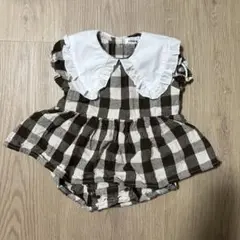 チェック柄ロンパース 80cm